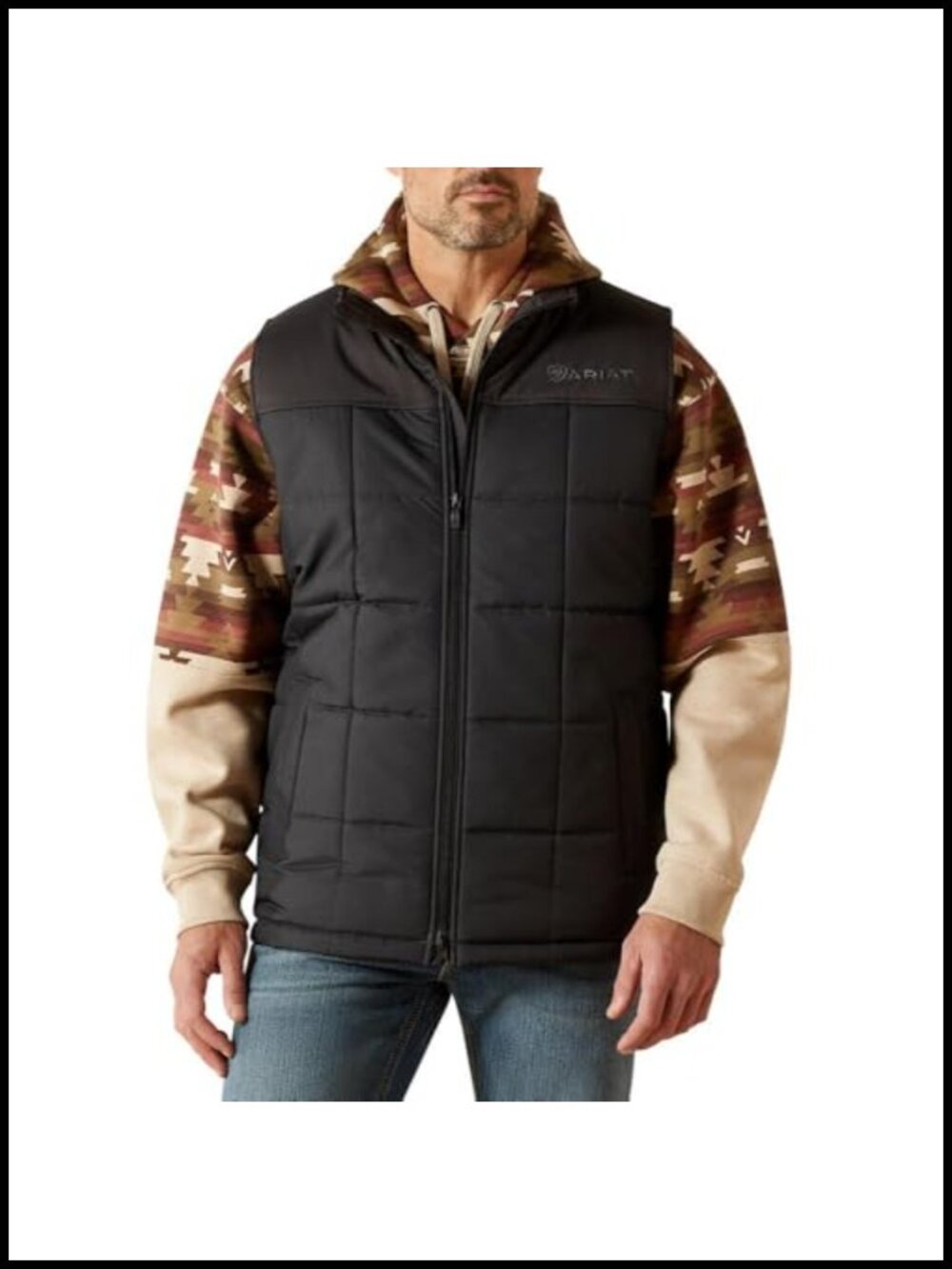 ARIAT Crius Insulated Quilted Vest Camouflage Band Collar Cold Weather